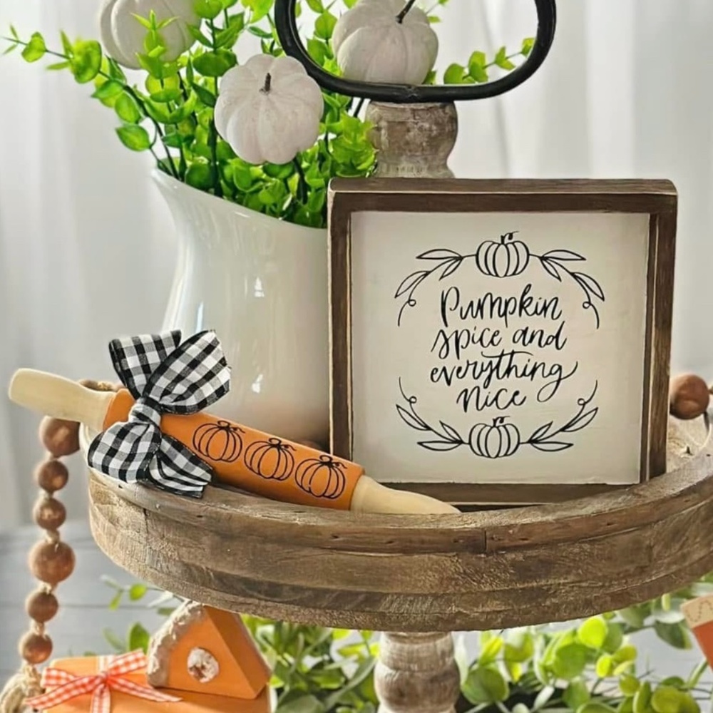 Pumpkin Spice Mini Wooden Sign & Rolling Pin Set